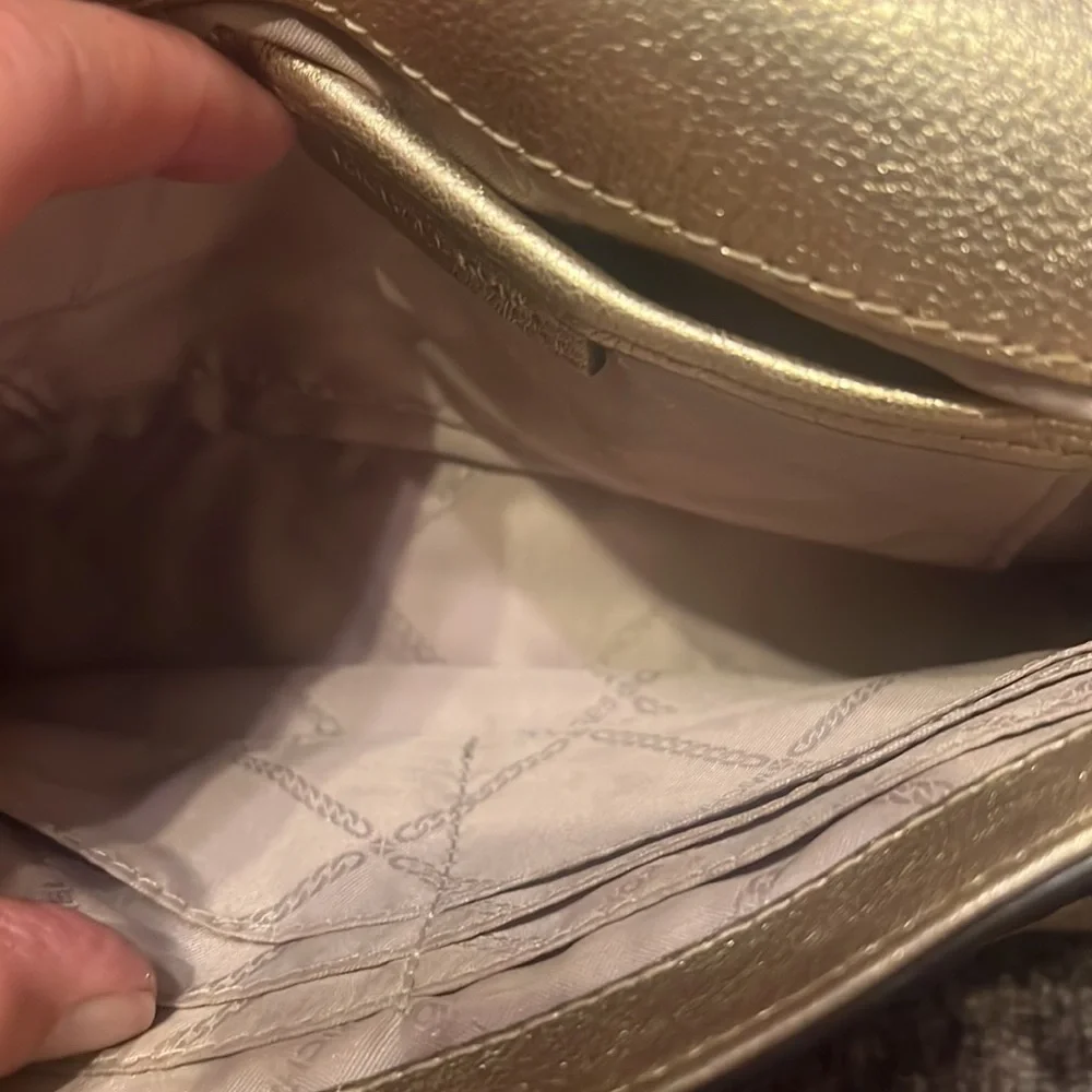 Michael Kors Gold  pebbled leather Crossbody